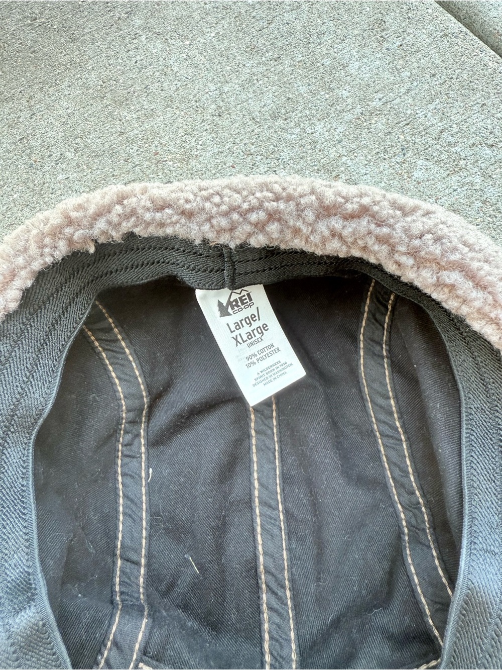 REI Co-op Trapper Cap Ear Flaps Hat Men's L/XL Khaki Tan Cotton Sherpa Fleece - Picture 5 of 9